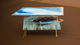 Nick's Wood- 2026, Driftwood with iron rods and epoxy, 22x36x25 inches