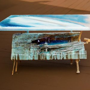 Nick's Wood- 2026, Driftwood with iron rods and epoxy, 22x36x25 inches