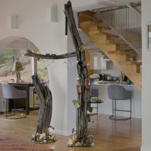 Nessie- 2026, Driftwood, steel and epoxy base, 94x62x24 inches